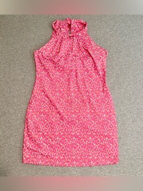 Tommy Bahama IslandZone Halter Mini Dress Pink Orange Ikat Animal Print Small